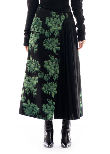 'FLORA' PLEATED WRAP SKIRT