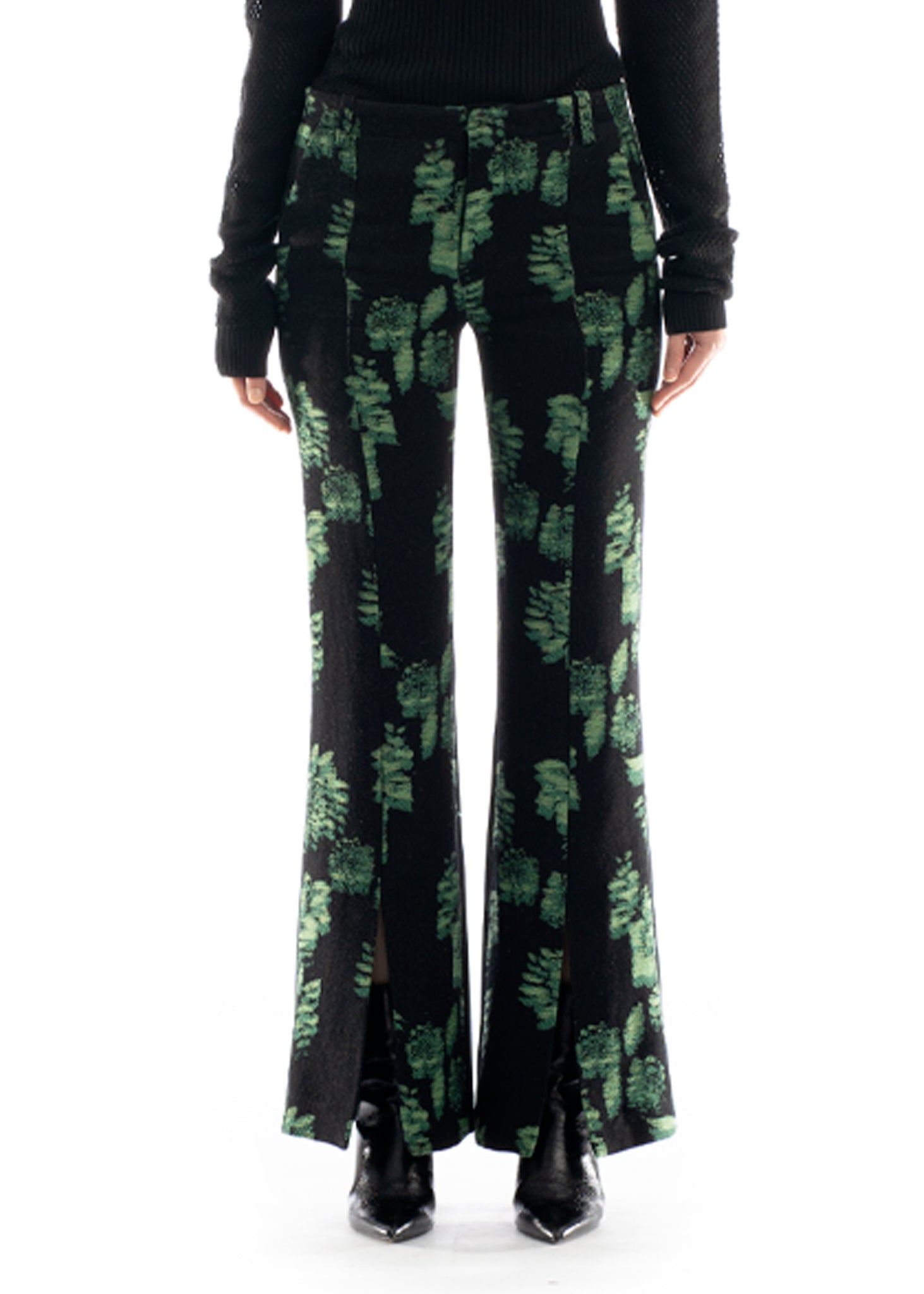 'FLORA' LOW-RISE FLARE TROUSERS