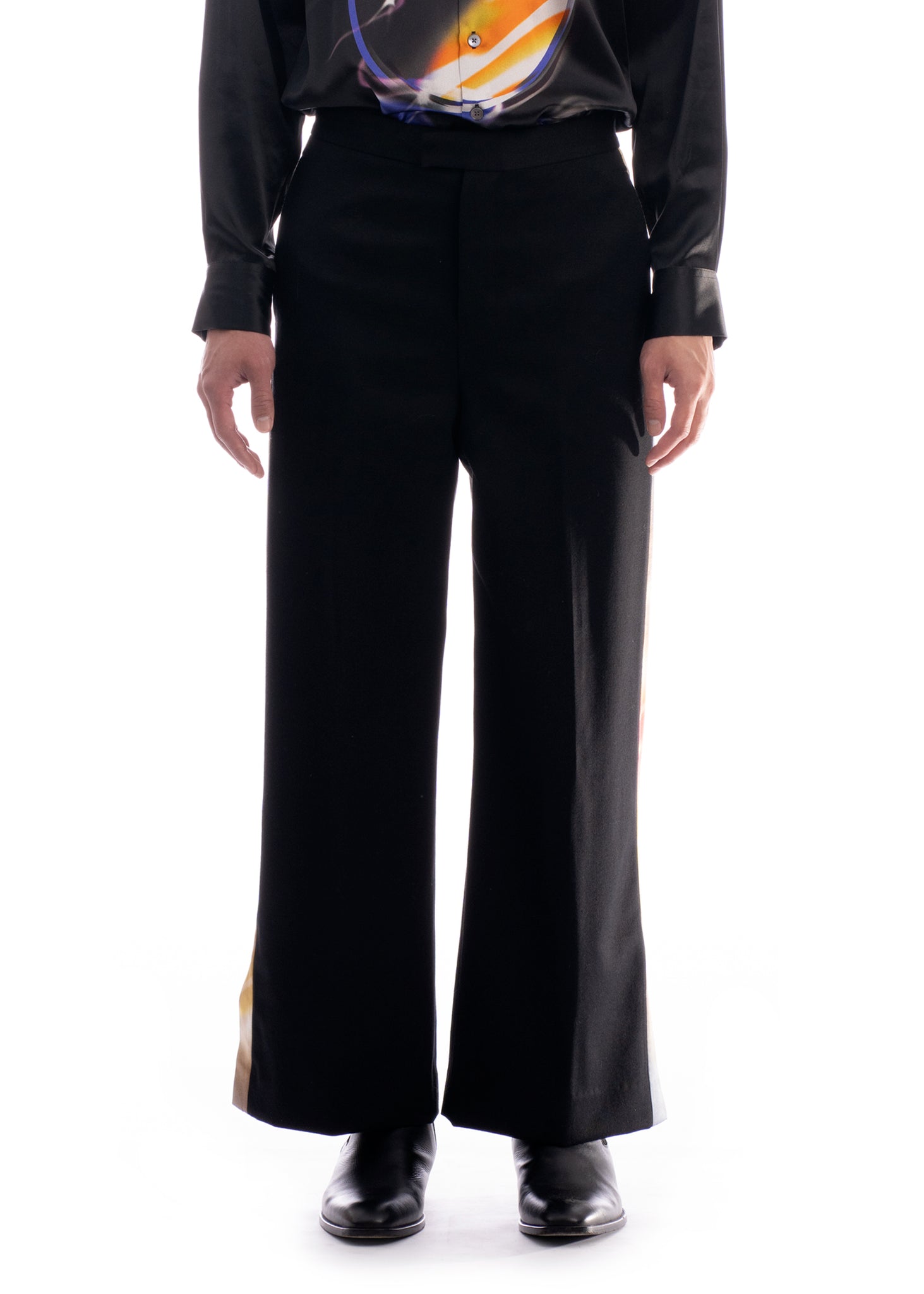 'HALO' WOOL AND SILK SPLIT TROUSERS