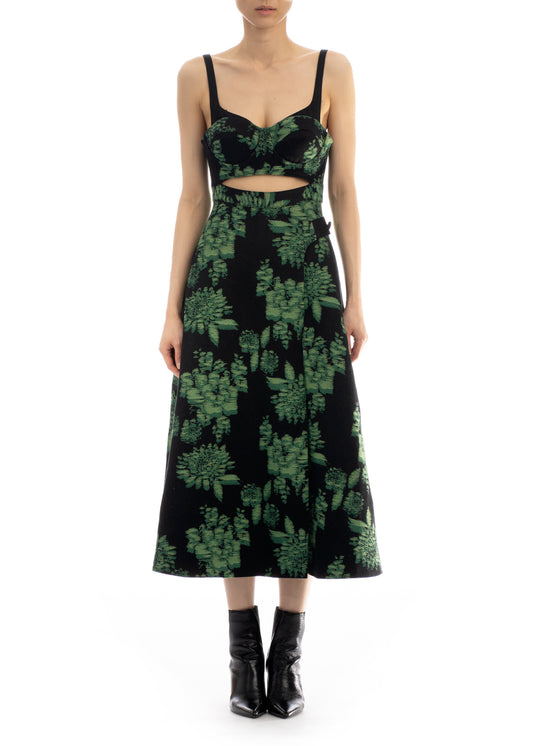 'FLORA' JACQUARD BUSTIER DRESS