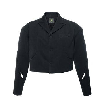 Cutout Sleeve Cropped Jacket