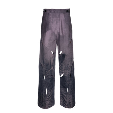 Cutout Straight Leg Trousers (Denim Jacquare )