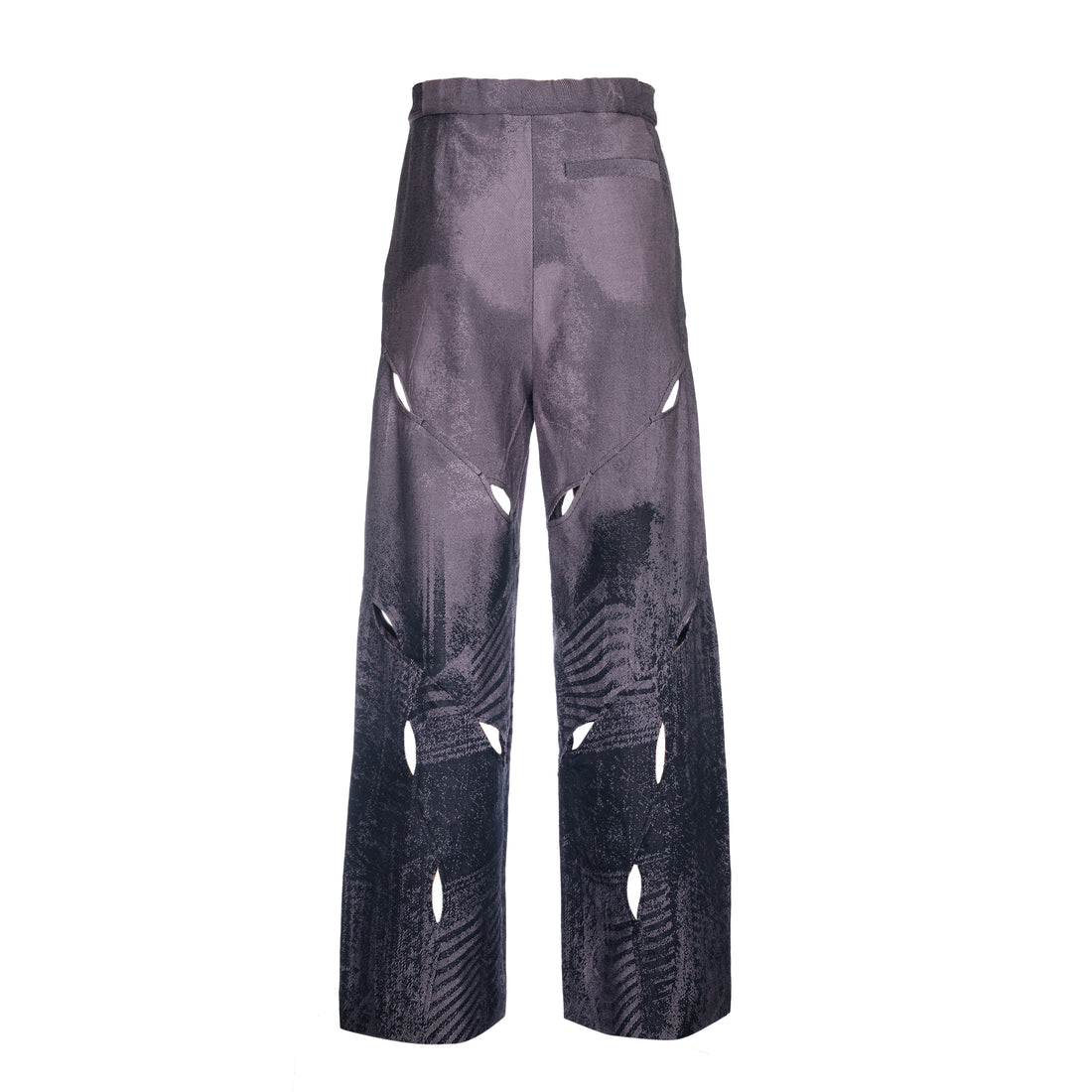 Cutout Straight Leg Trousers (Denim Jacquare )
