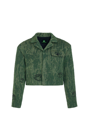 'NIGHTHAWK' 3D-KNIT CROPPED JACKET