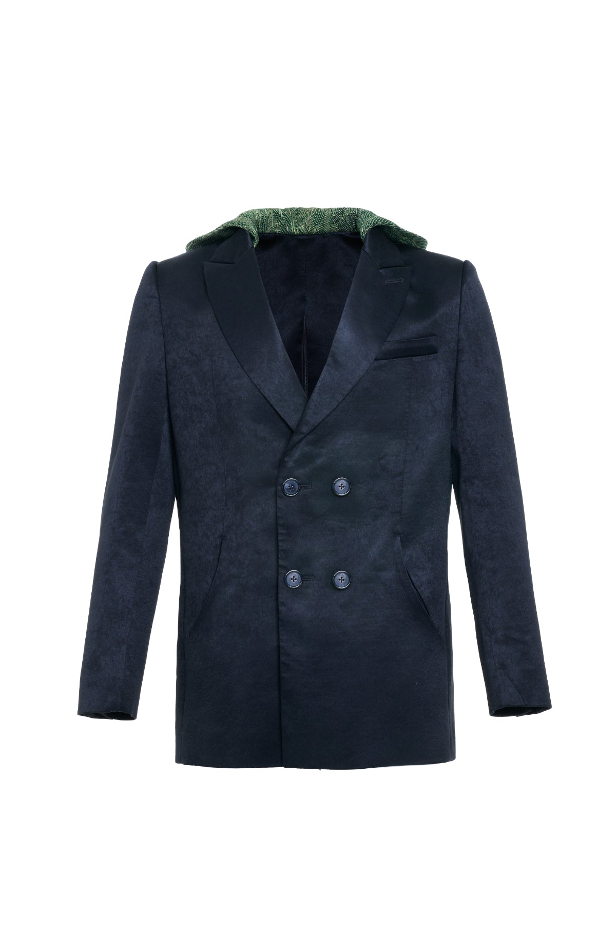 HOODED DOUBLE BREASTED BLAZER