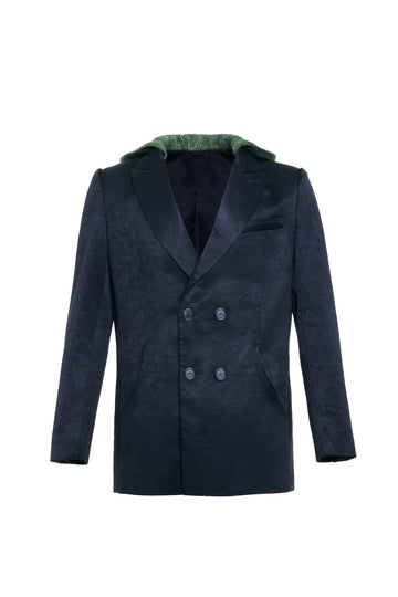 HOODED DOUBLE BREASTED BLAZER