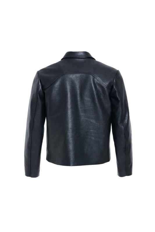 ARCHED SEAM LEATHER JACKET