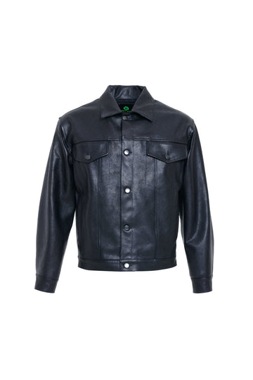 LEATHER DENIM STYLE JACKET