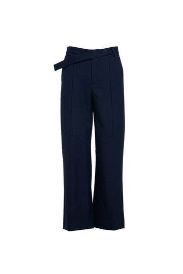 BLACK TWILL LAYERED TROUSERS