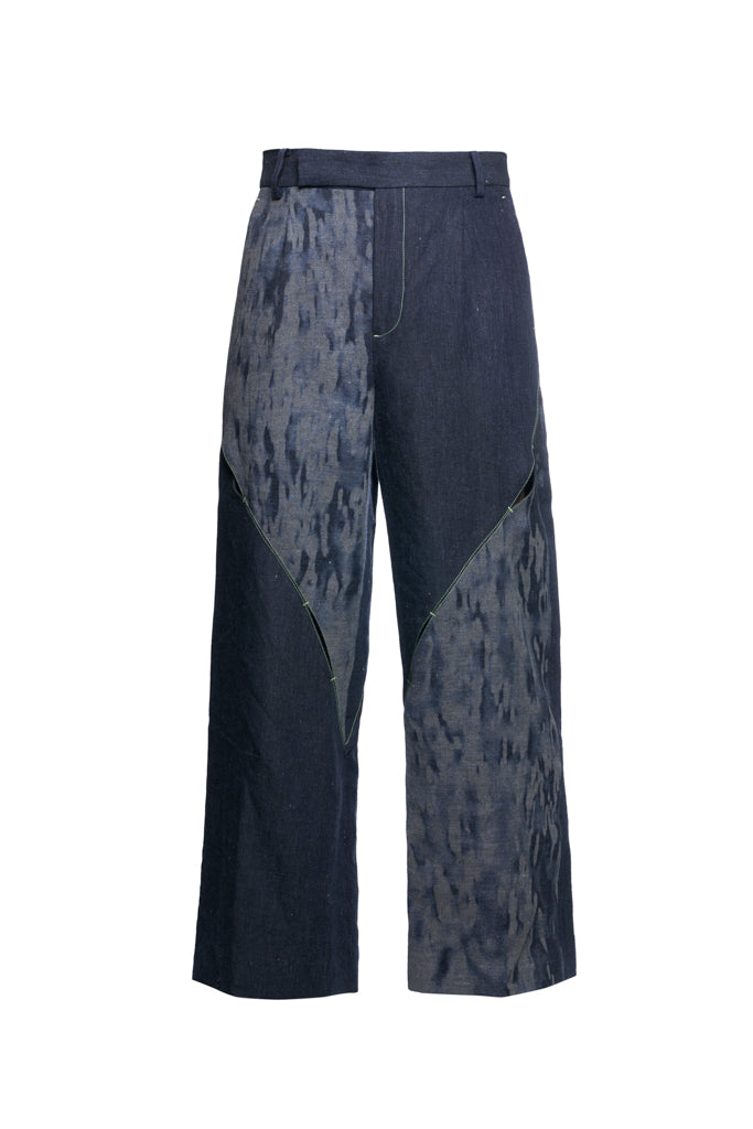 "HYBRID" STRAIGHT LEG SLIT CUT TROUSERS