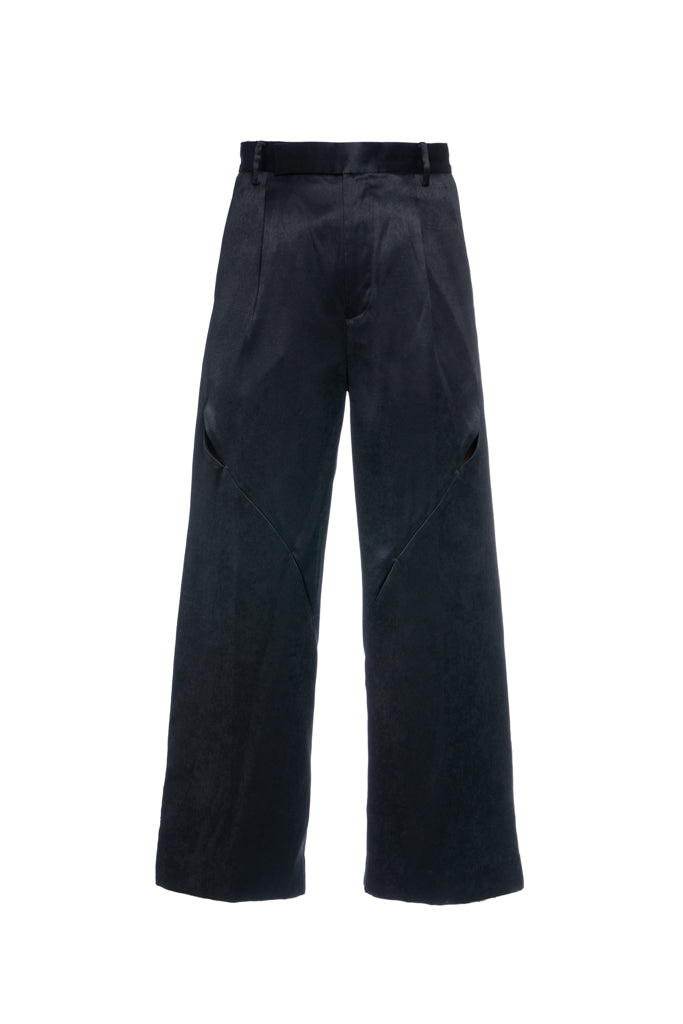 'MIDNIGHT' STRAIGHT LEG SLIT CUT TROUSERS