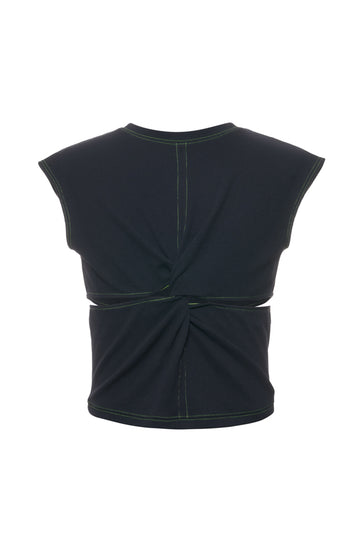 KNITTED TWISTED CUT-OUT TANK TOP