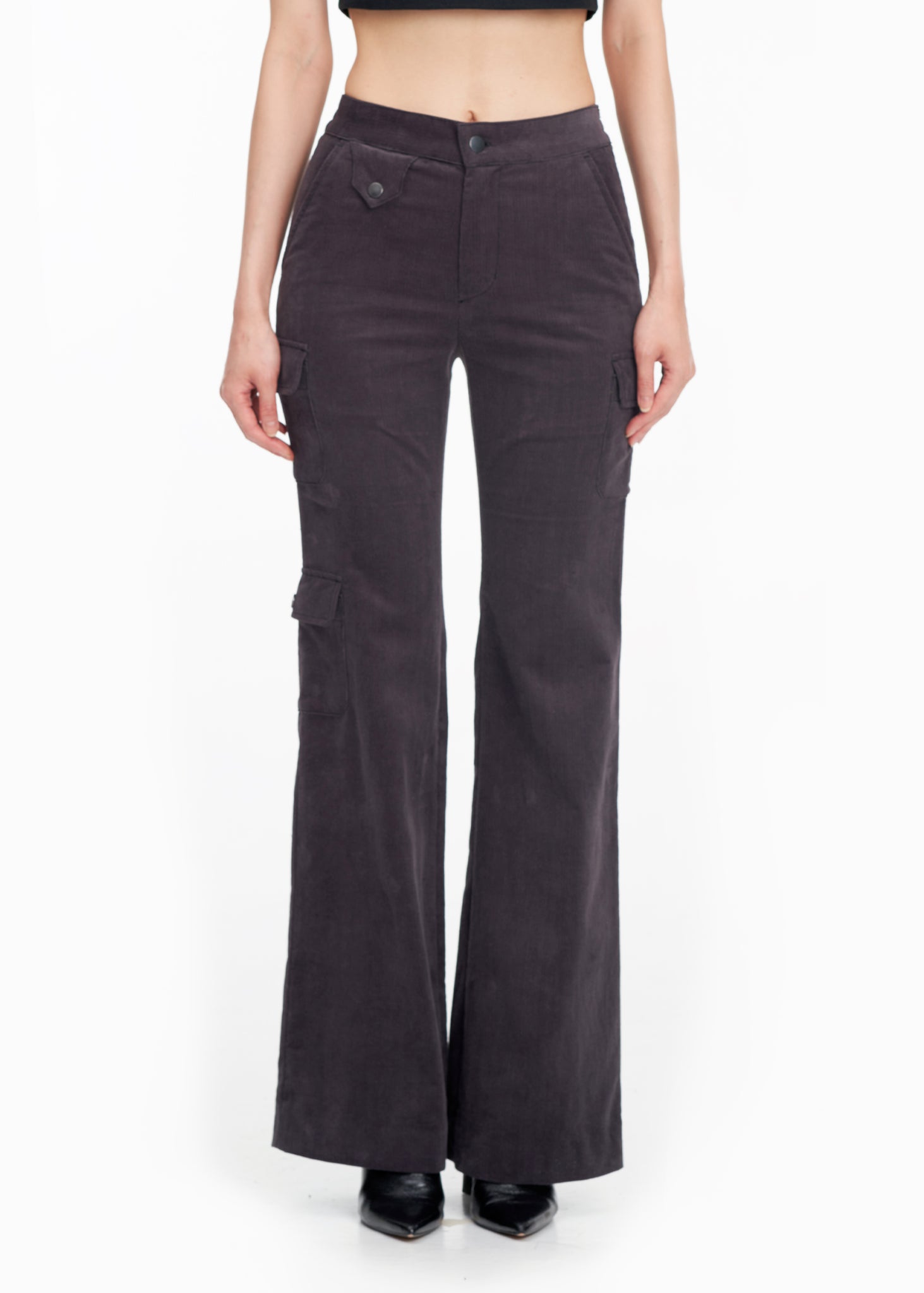 CORDUROY LOW RISE CARGO PANTS