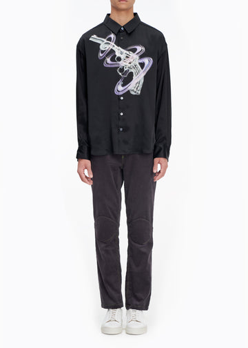 'STAR GUN' LONG SLEEVE SILK SHIRT