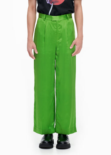 'ACID' STRAIGHT FIT SILK TROUSERS