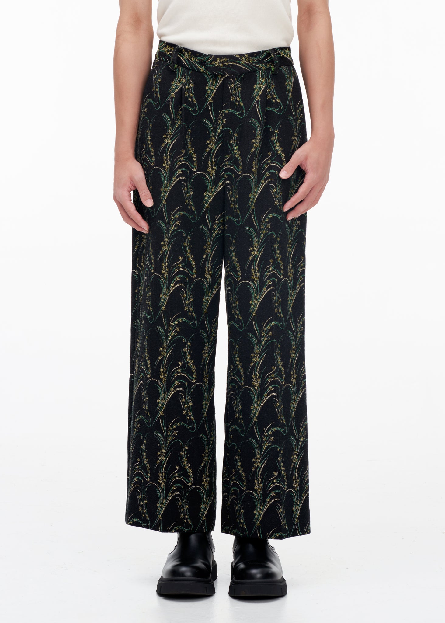 'INTAGLIO' JACQUARD STRAIGHT TROUSERS