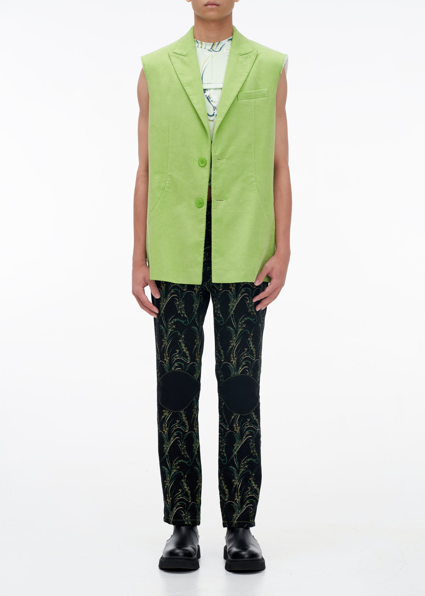 'ACID' CORDUROY SLEEVELESS BLAZER