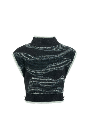 'ASH' CROPPED CREW-NECK VEST