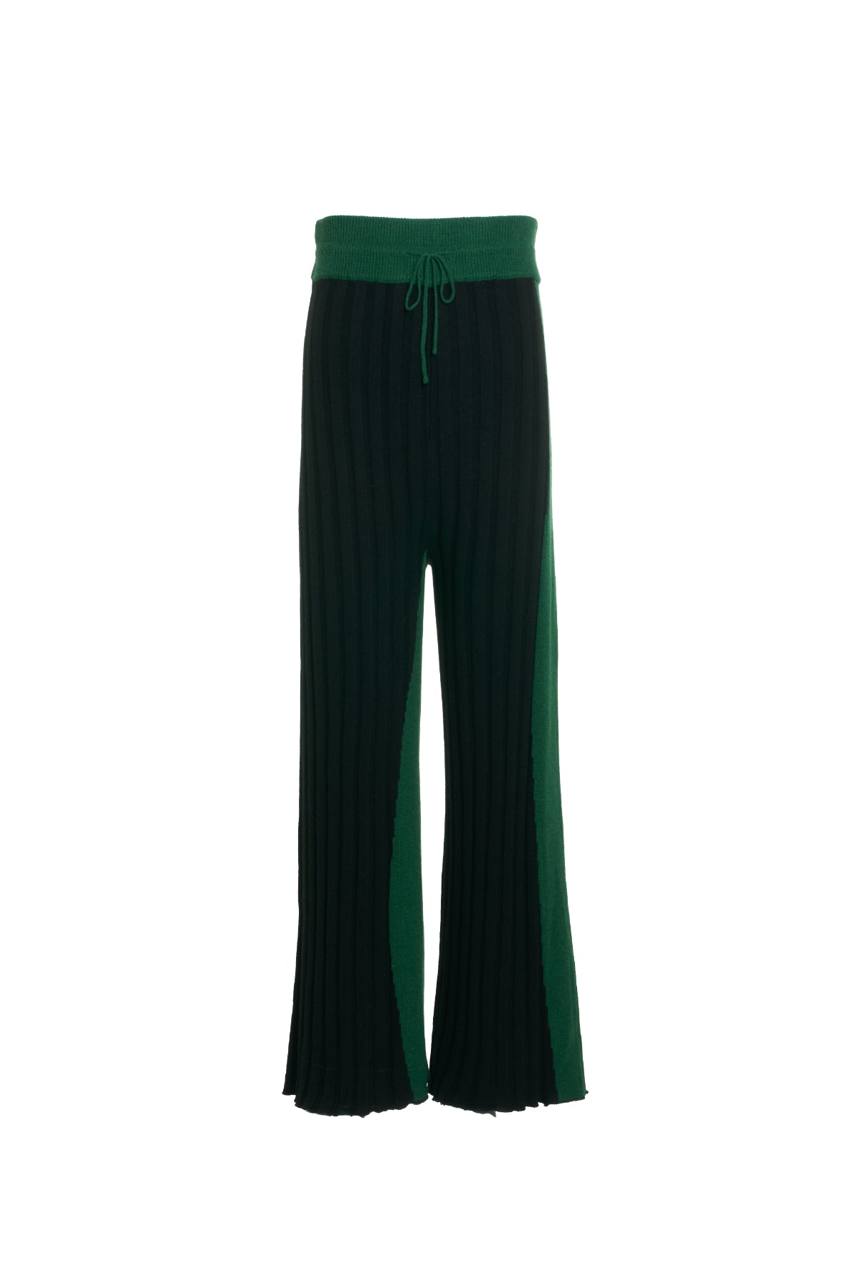 'FOREST' KNIT WIDE LEG CONTRAST TROUSERS
