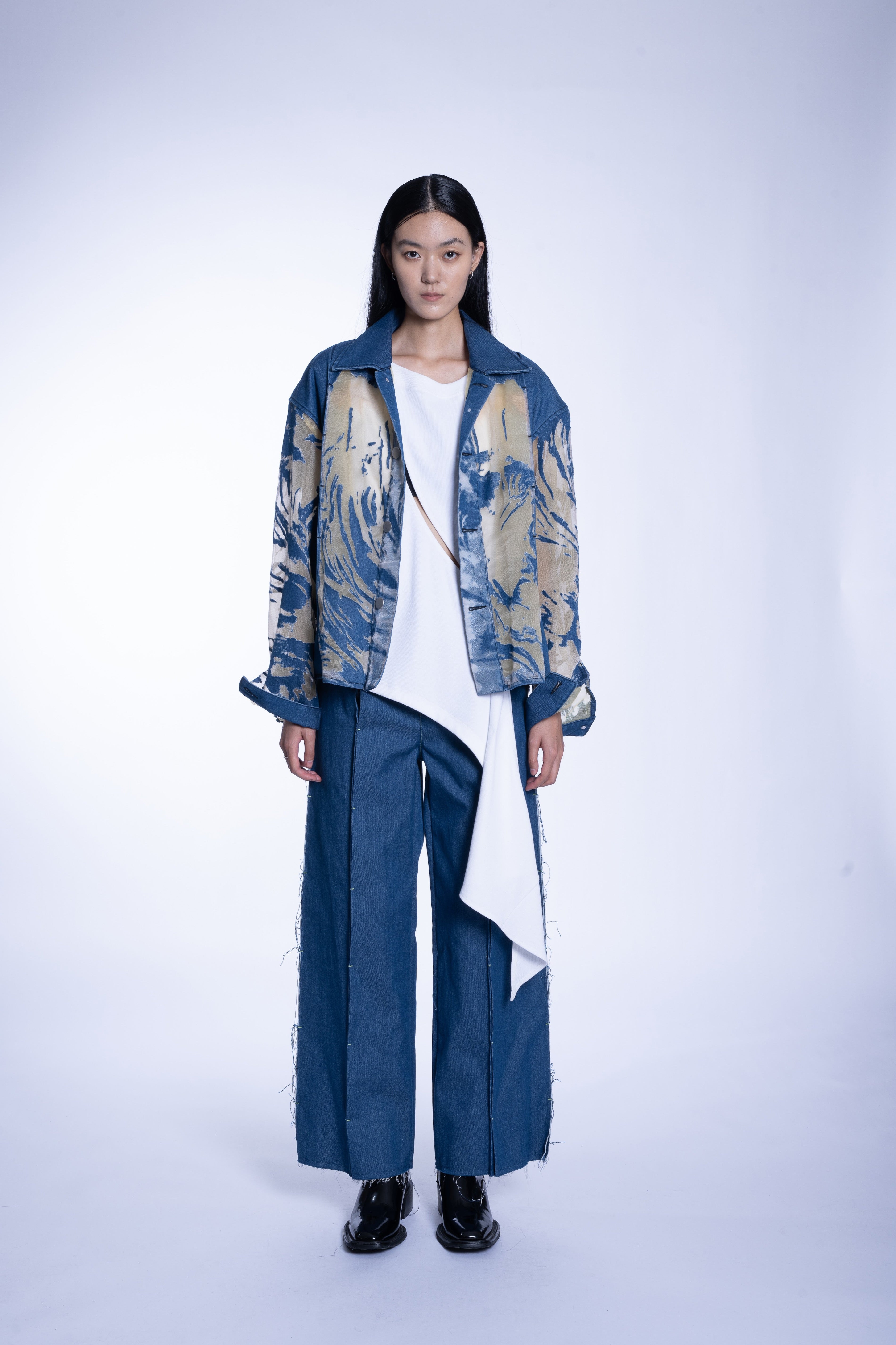公式【1JINN STUDIO】 Utility Pleated Wide Pants 5色 WIDE LEG DENIM PANTS WITH MINERAL WASH – S.R. STUDIO. LA. CA.